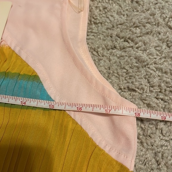 NWT Entro Retro Pleated Shift Dress Women’s Size M Striped Sleeveless Lined - Picture 8 of 8